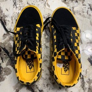 yellow checkered vans